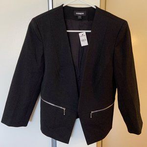 Express Black Blazer with Zipper Pockets